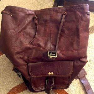 Leather backpack